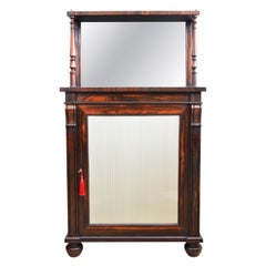 Narrow English Regency Cabinet Bookcase, Gillows, c1830