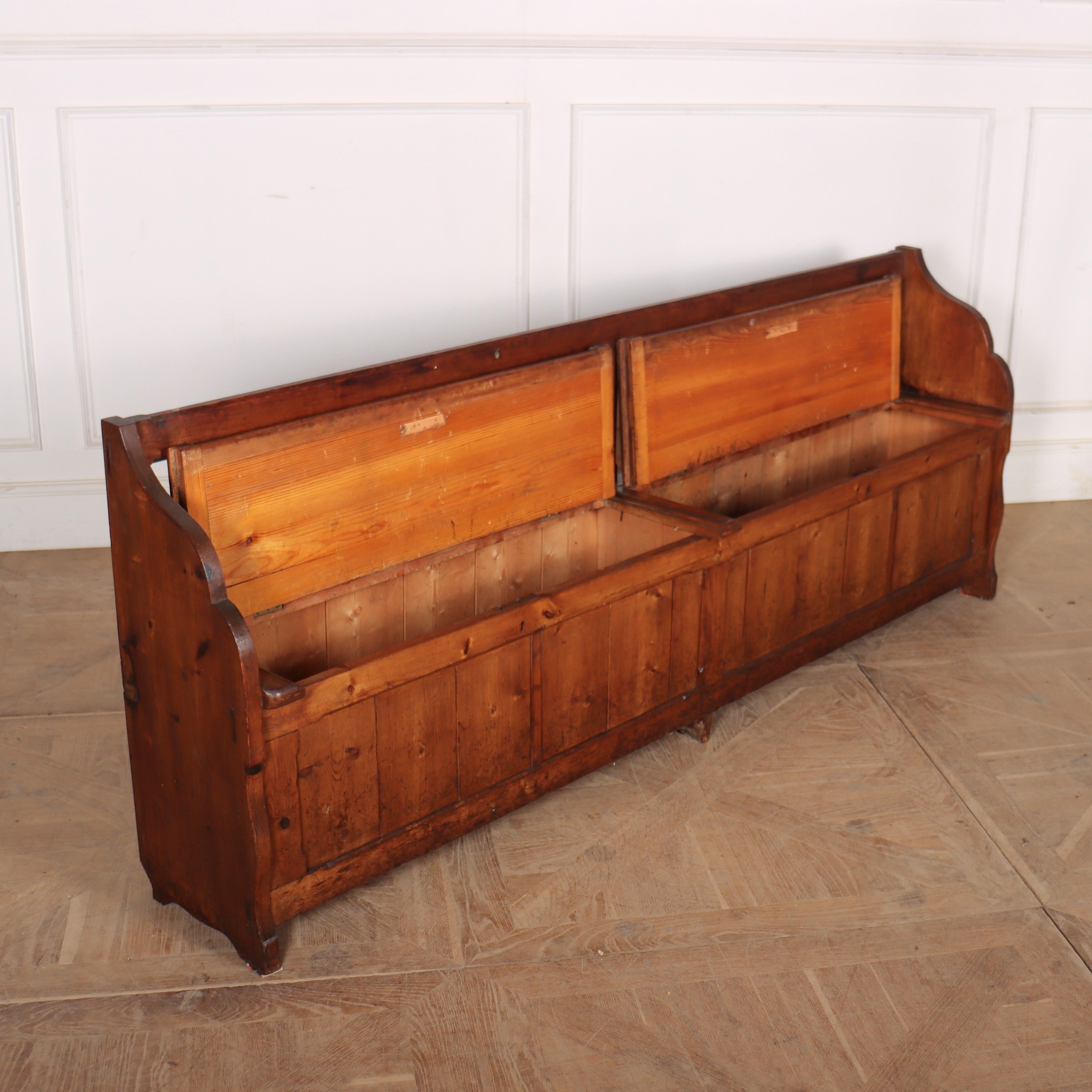 19th Century Narrow English Storage Settle For Sale