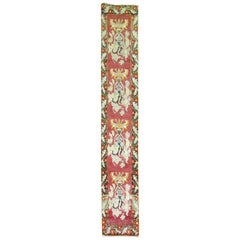 Narrow Floral Turkish Red Large Flower Turkish 20th Century Wool Runner