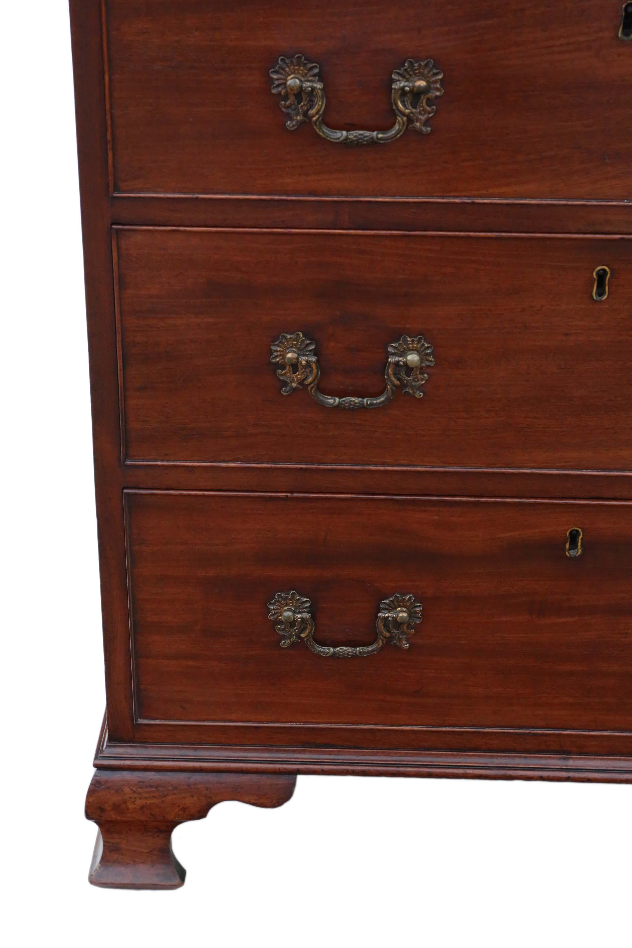 Narrow Georgian Mahogany Chest of Drawers 1