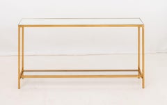 Narrow Gilded Iron Console Table