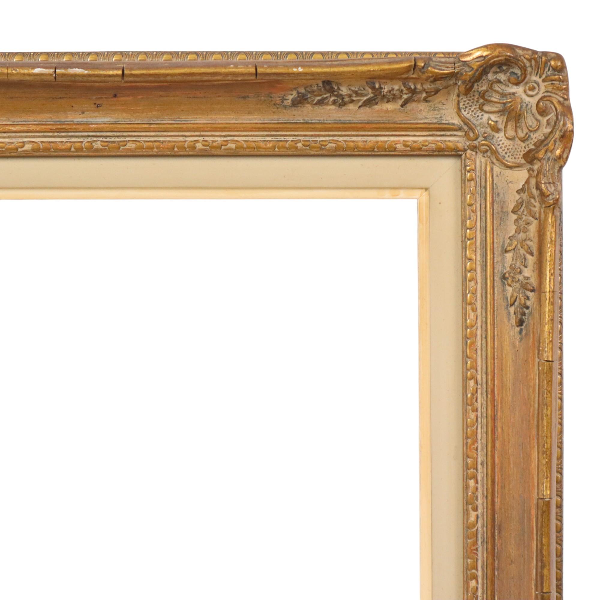 Narrow Golden Baroque Frame Painting Classic 70x60cm In Good Condition For Sale In Poperinge, BE