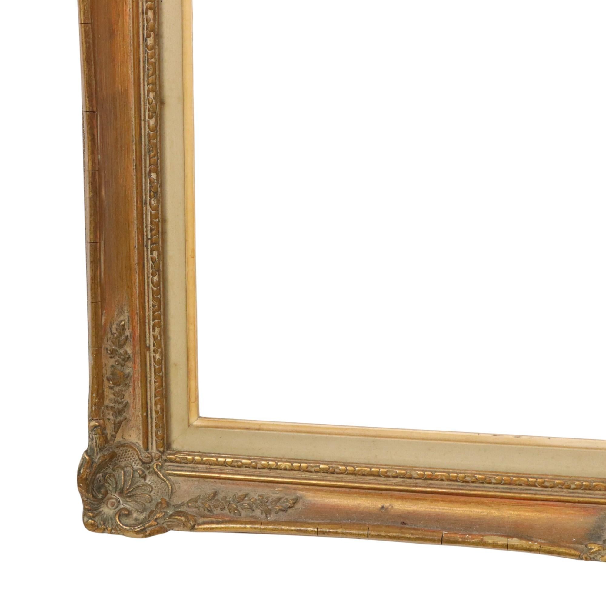 Gesso Narrow Golden Baroque Frame Painting Classic 70x60cm For Sale