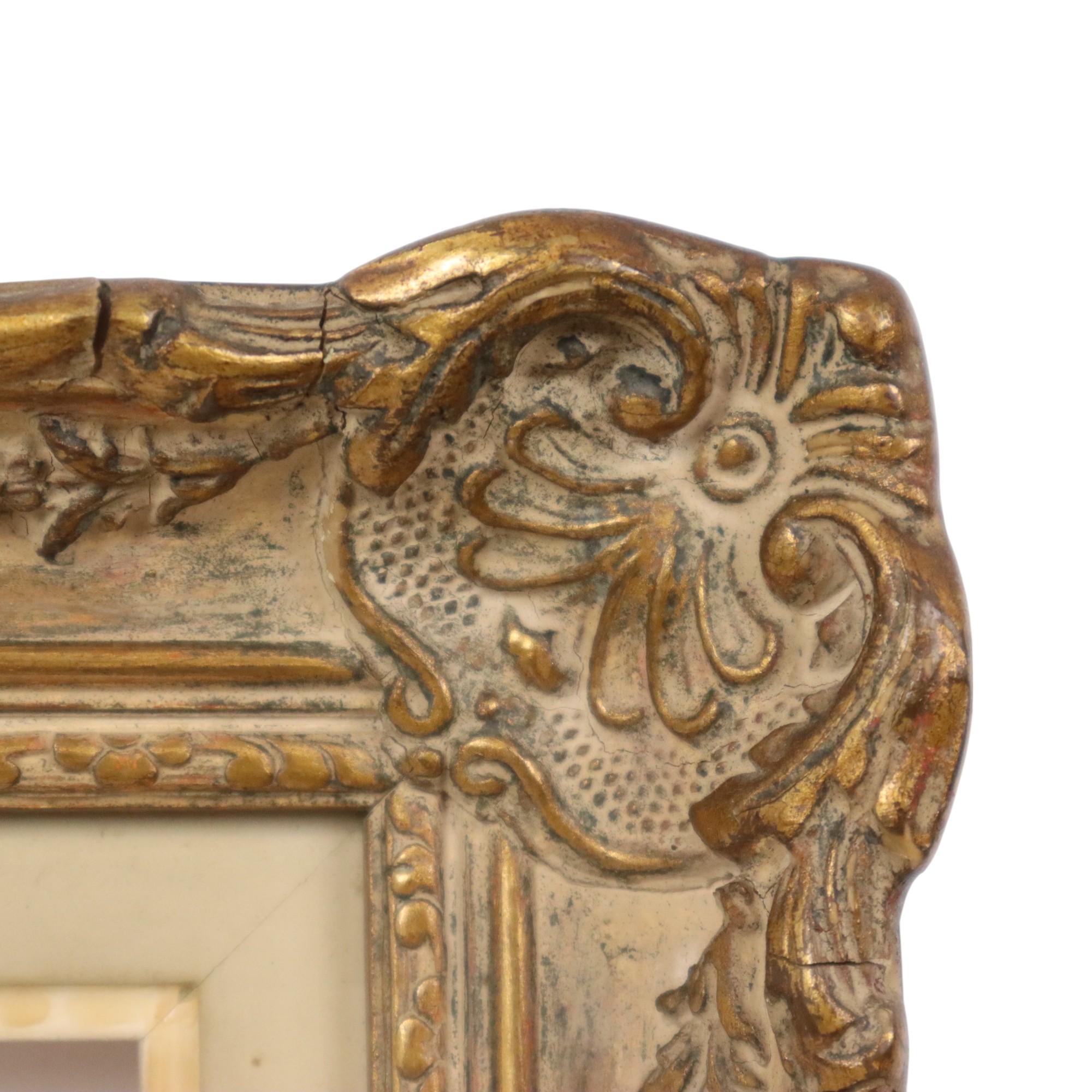 Narrow Golden Baroque Frame Painting Classic 70x60cm For Sale 1