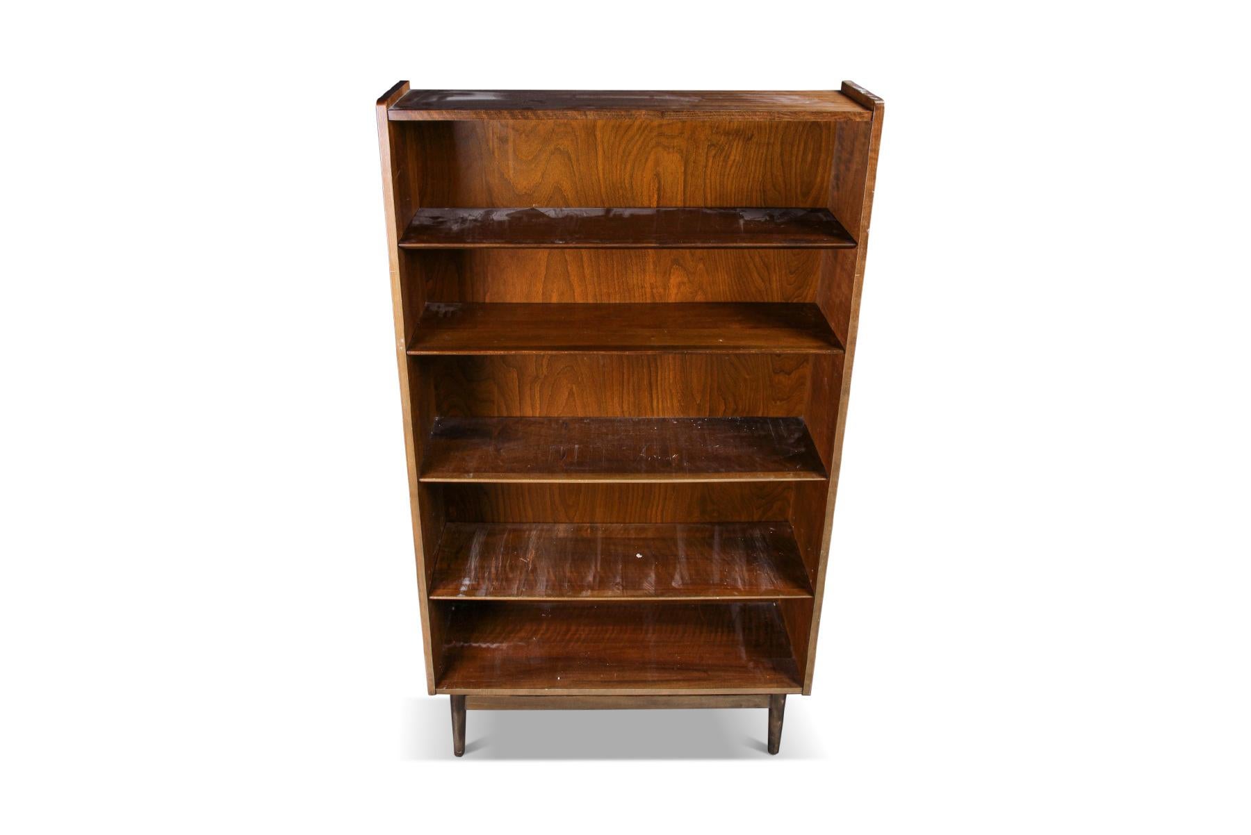 Mid-Century Modern Narrow Johannes Sorth Bookcase in Nutwood For Sale