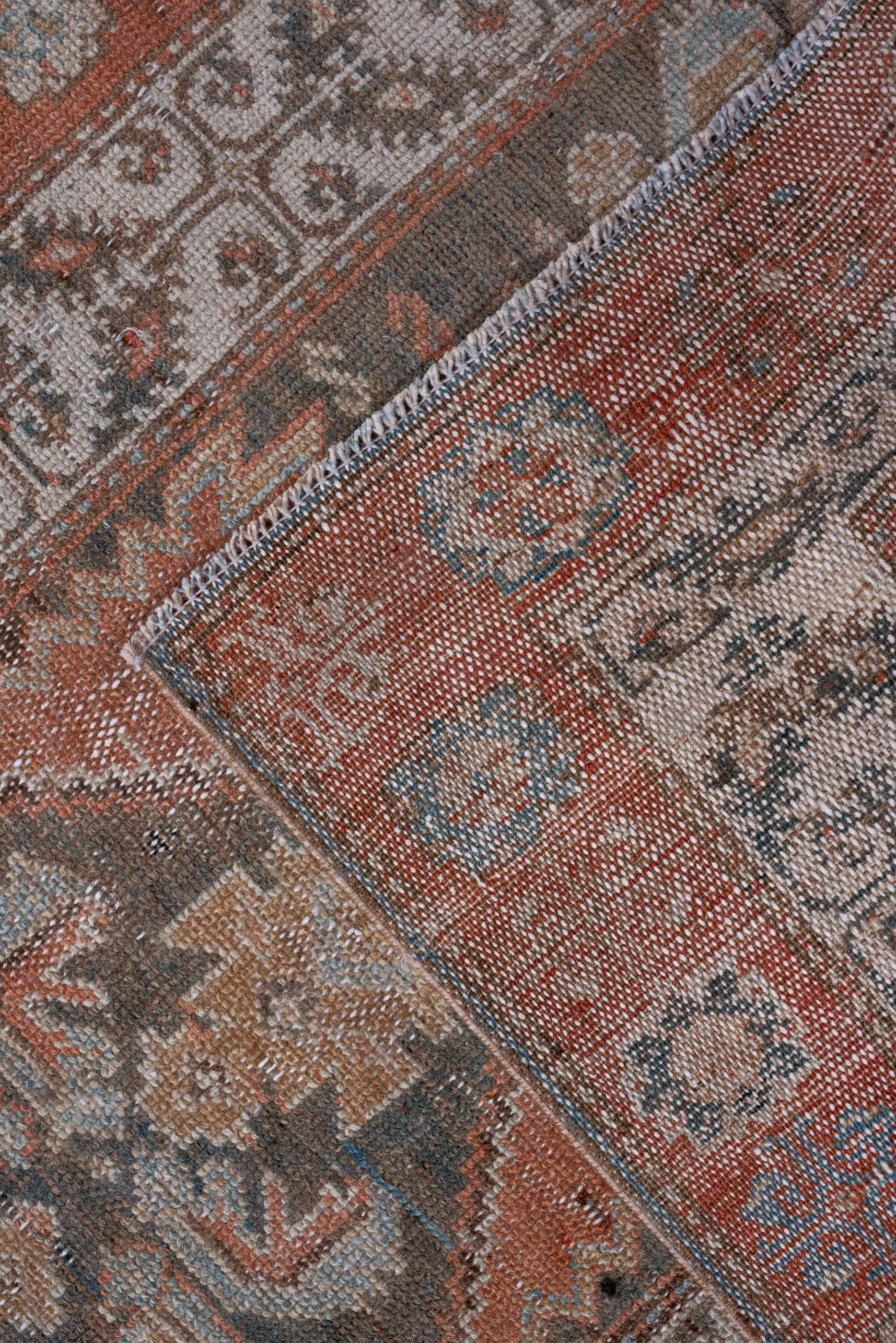 Wool Narrow Malayer Runner with Rust Red Field For Sale
