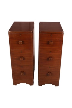 Narrow Mid-Century Modern Teak Wood Side Tables