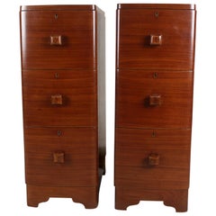 Narrow Mid-Century Modern Teak Wood Side Tables