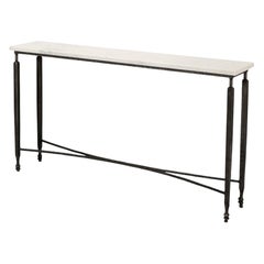 Narrow Minimalist Marble Top Console Table