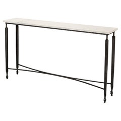 Narrow Minimalist Marble Top Console Table