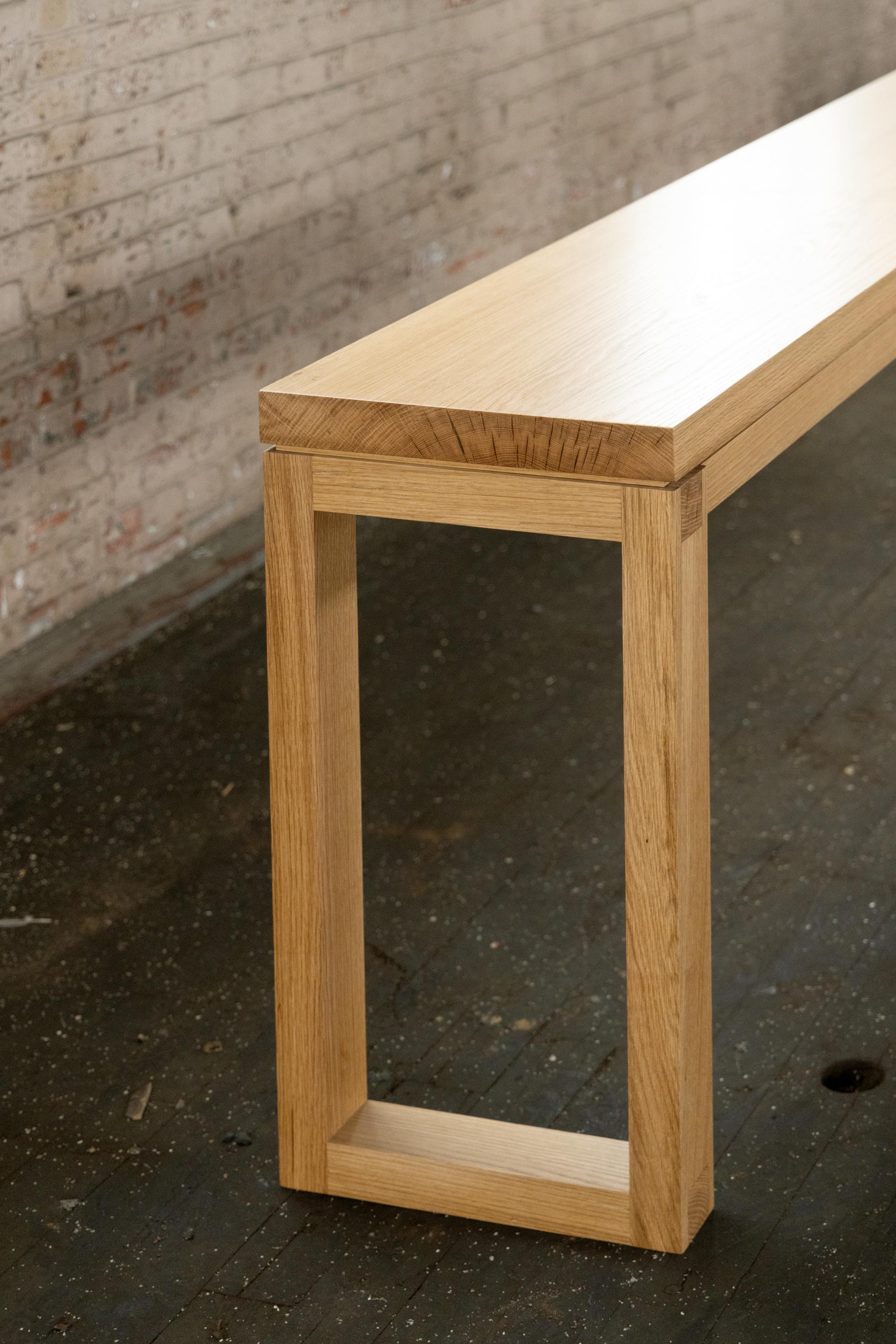 narrow oak console table