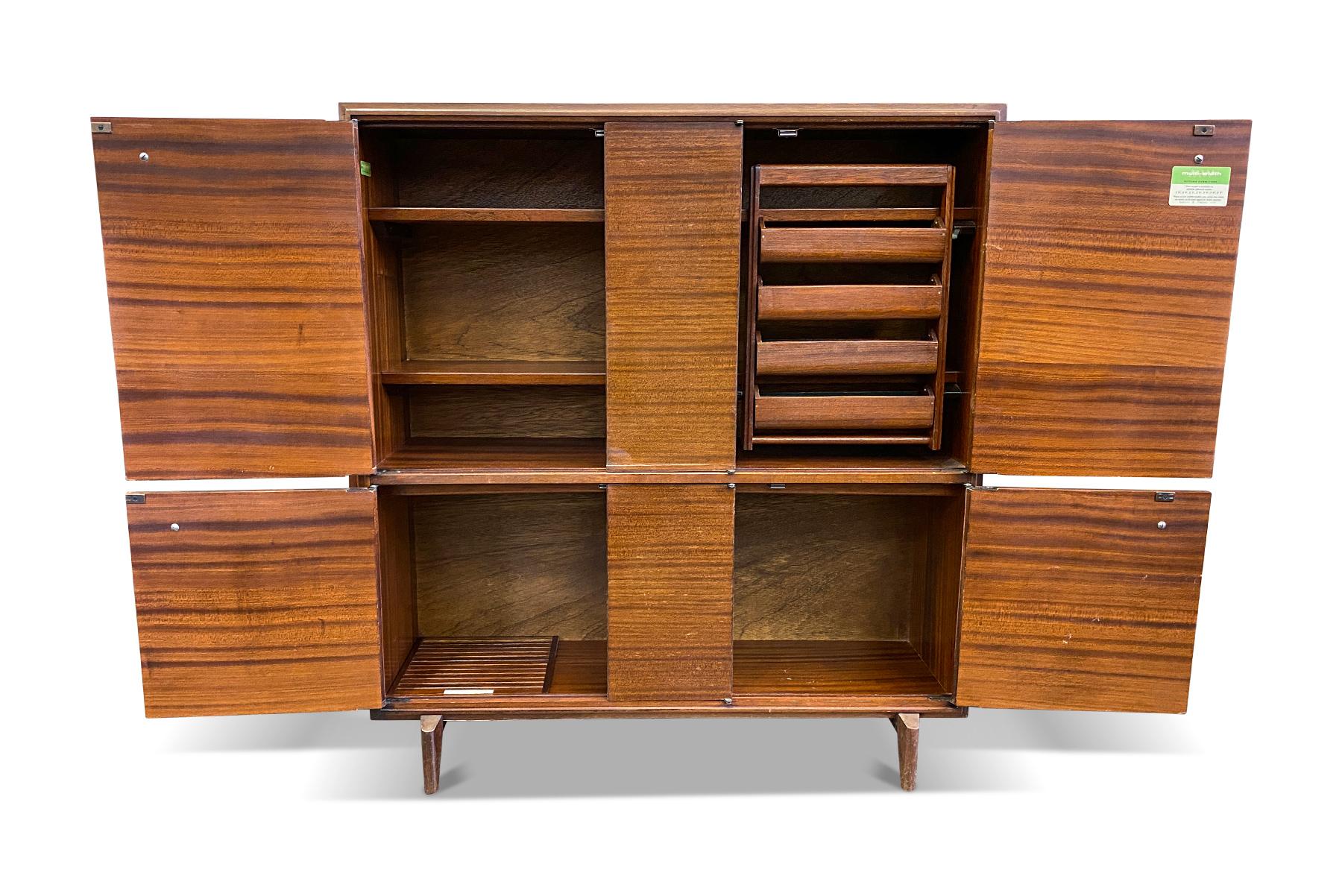 Narrow ‘multi-width’ Sideboard in Mahogany by Beaver + Tapley In Good Condition In Berkeley, CA