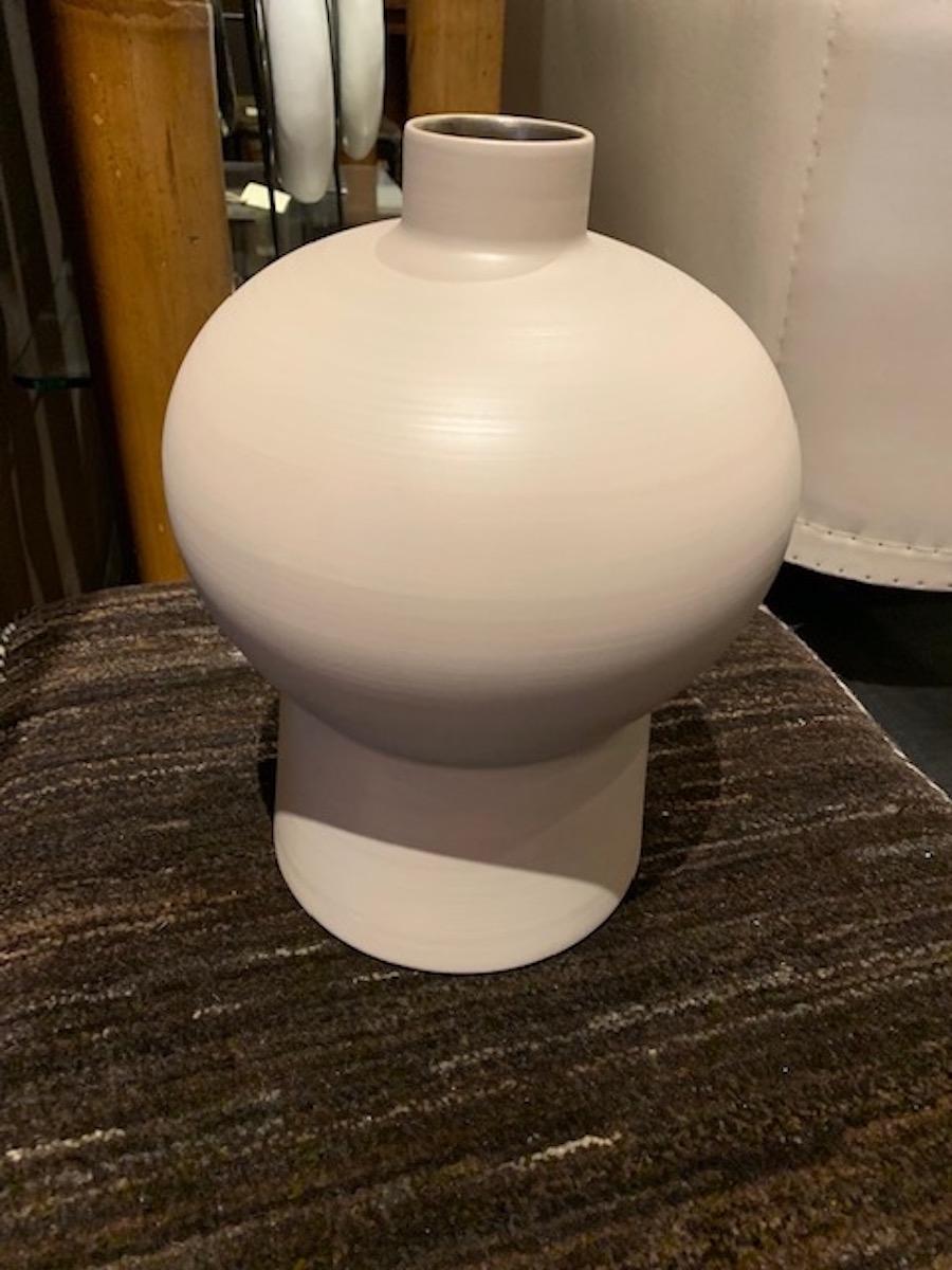 Italian Narrow Neck Fine Ceramic Medium Vase, Italy, Contemporary