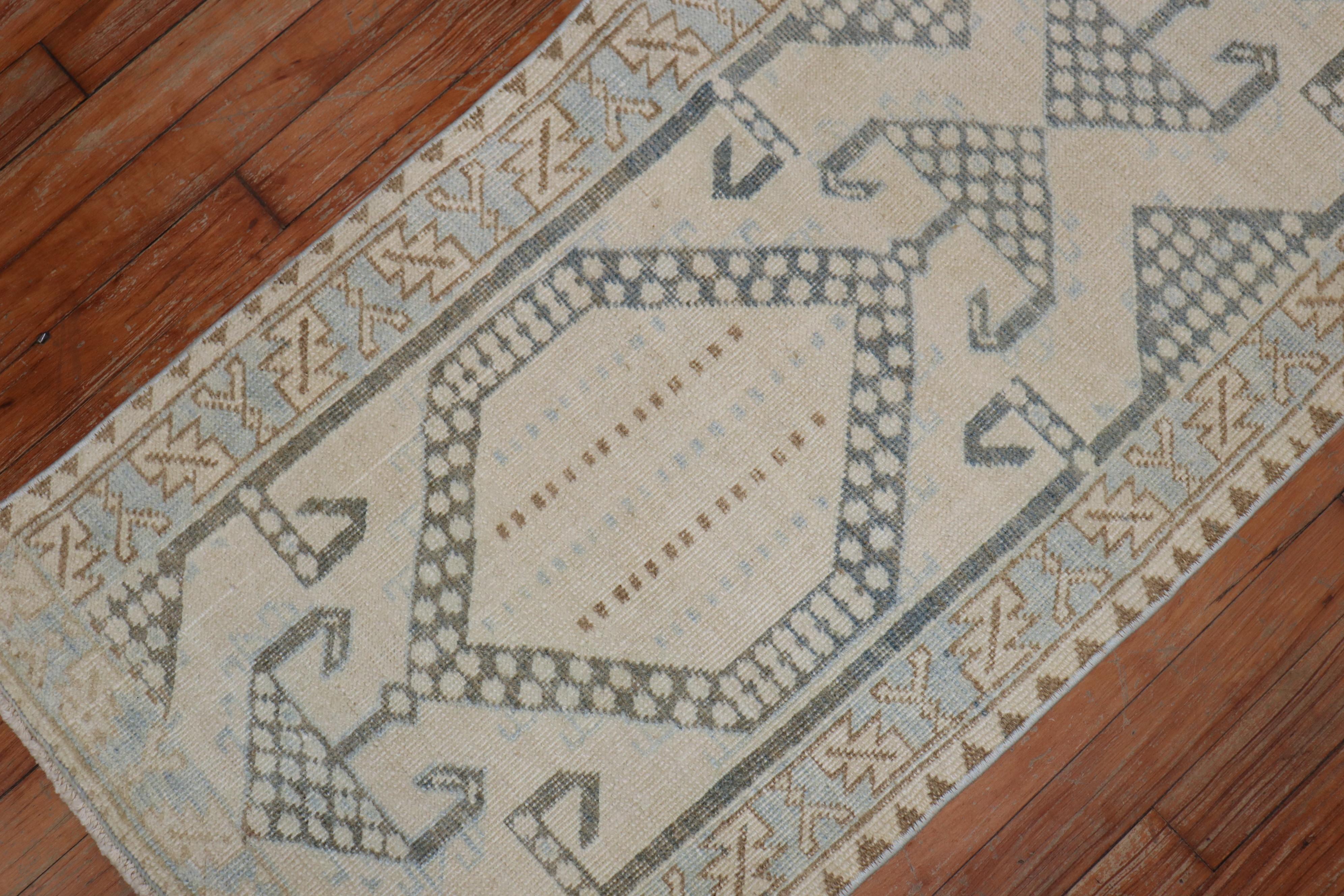 Rustic Narrow Neutral Color Persian Runner, Mid-20th Century For Sale