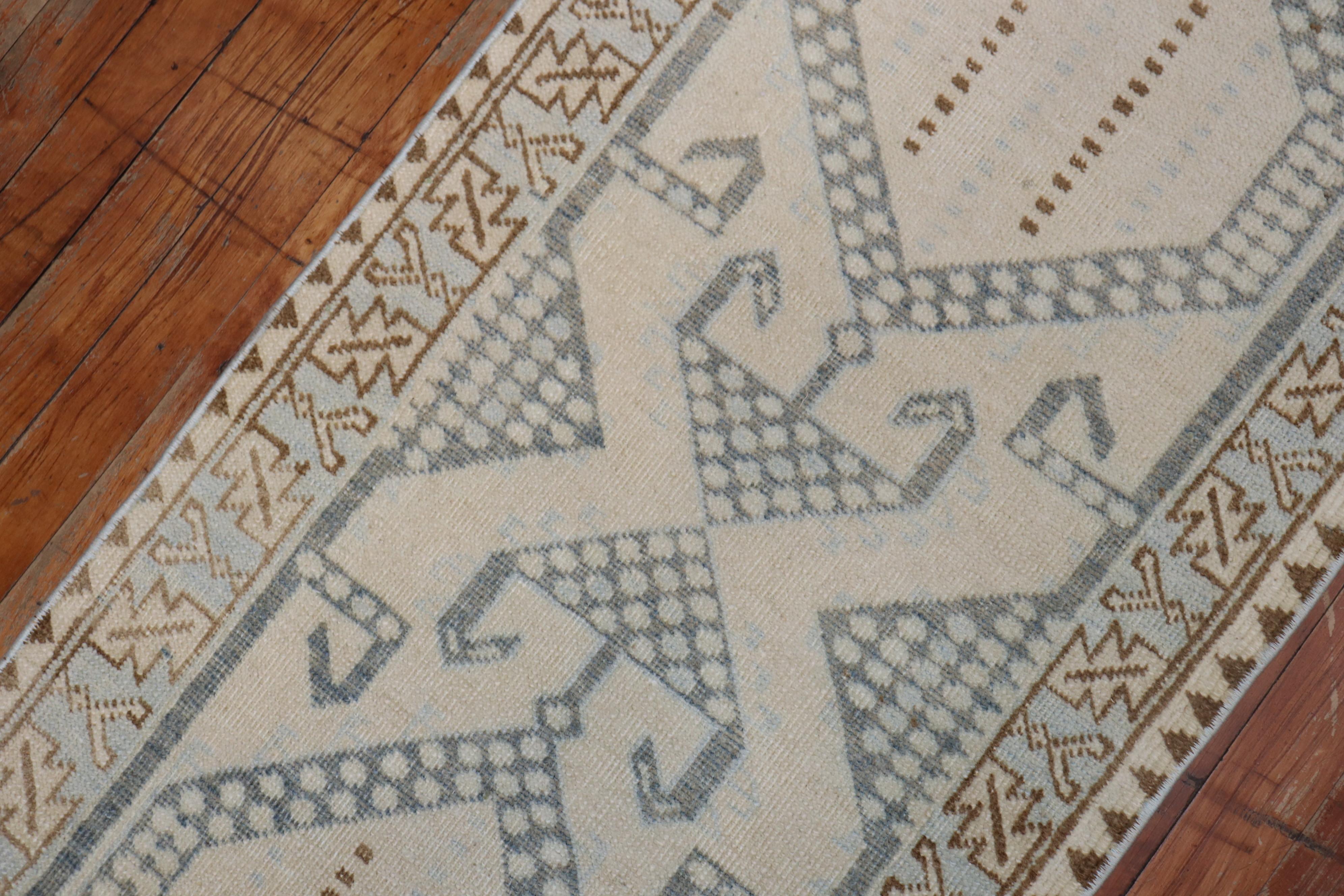 Wool Narrow Neutral Color Persian Runner, Mid-20th Century For Sale