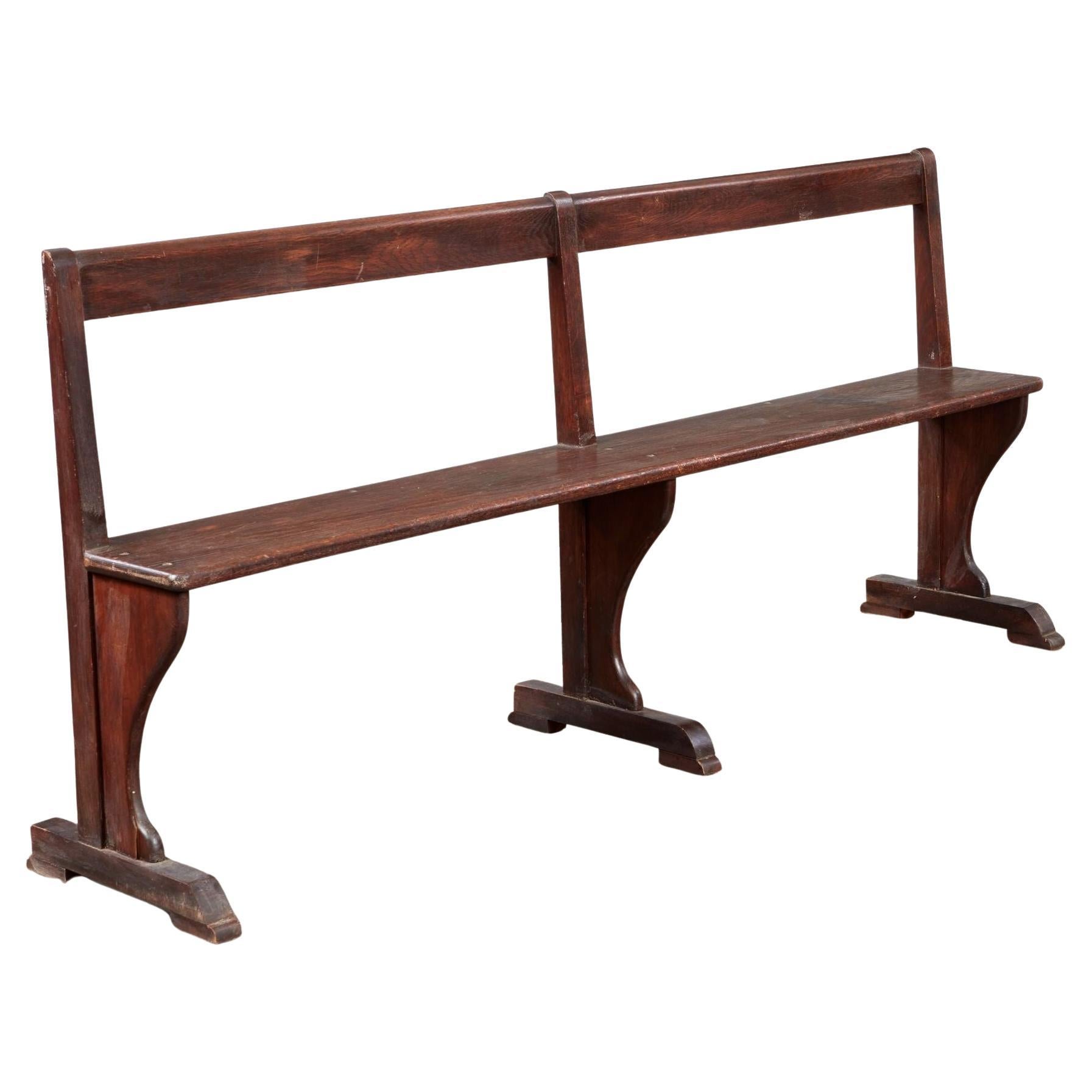 Narrow Oak Hall Bench