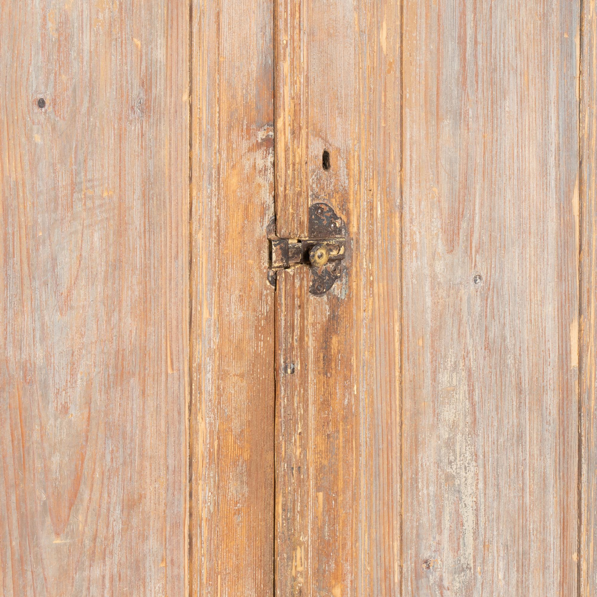 19th Century Narrow Original Gray Pine Armoire Cabinet from Sweden, circa 1800-40
