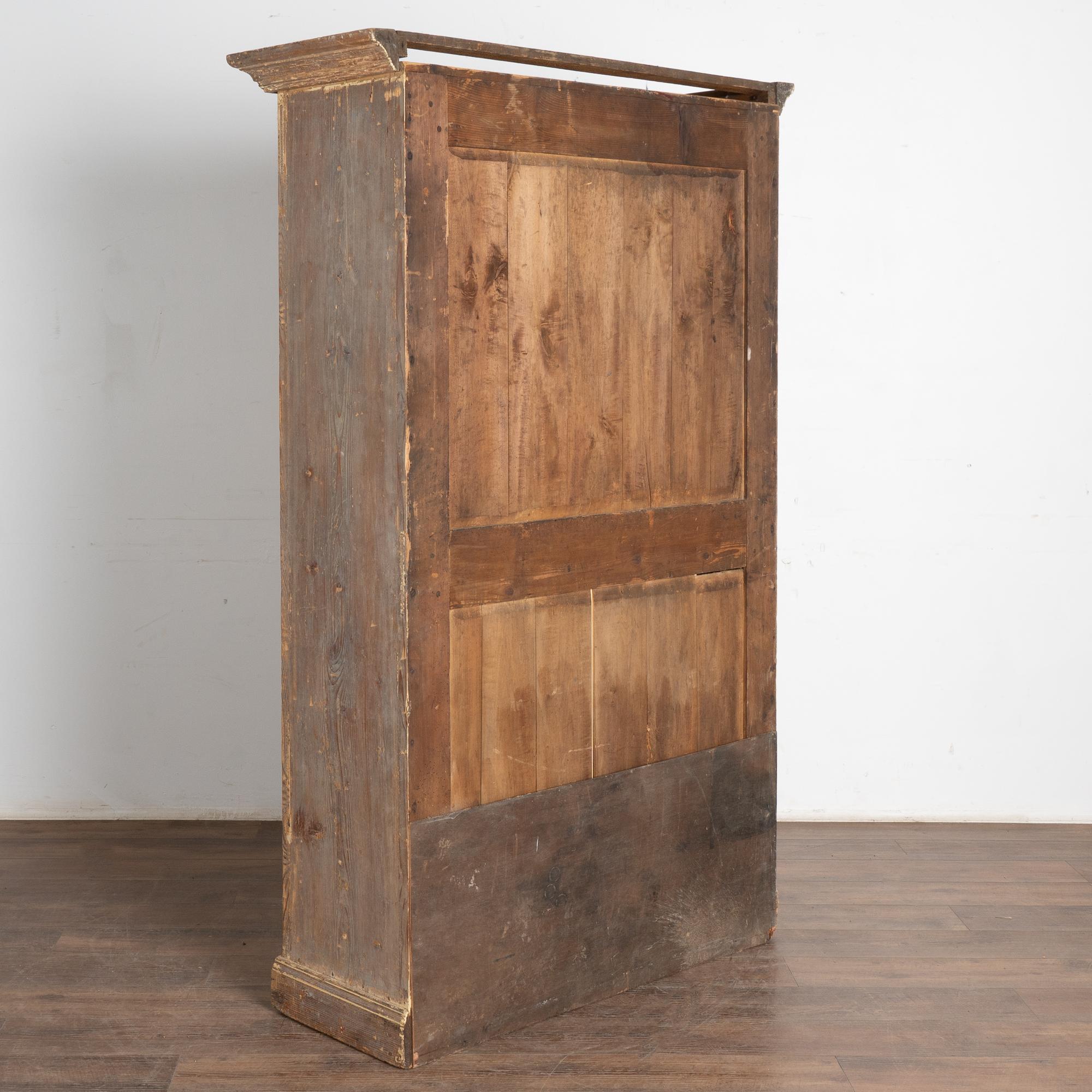 Narrow Original Gray Pine Armoire Cabinet from Sweden, circa 1800-40 2