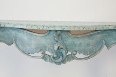 Narrow Painted Florentine Console Table with Faux Top, c. 1960s