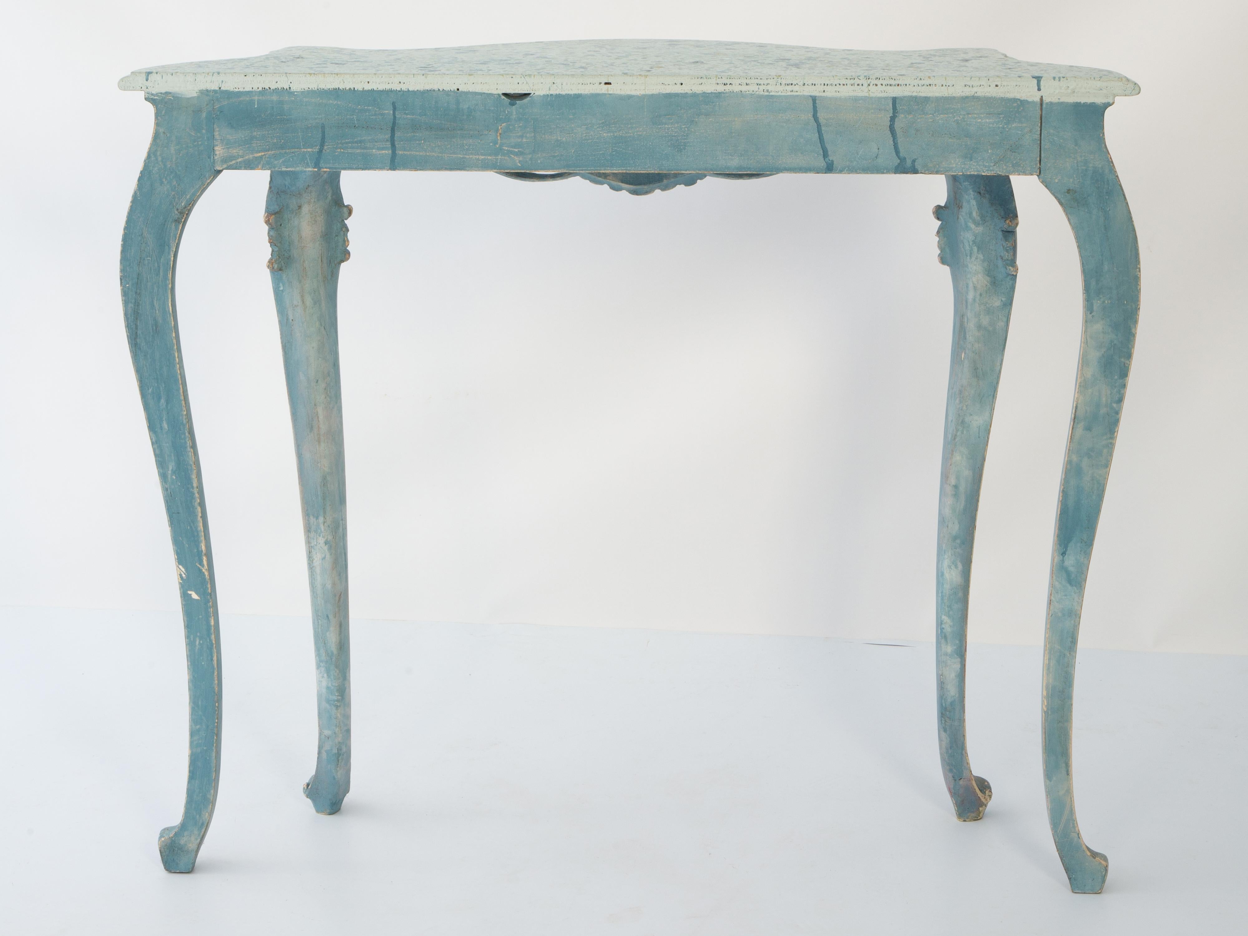 Legno Consolle stretta dipinta Florentine con piano finto, 1960 ca.