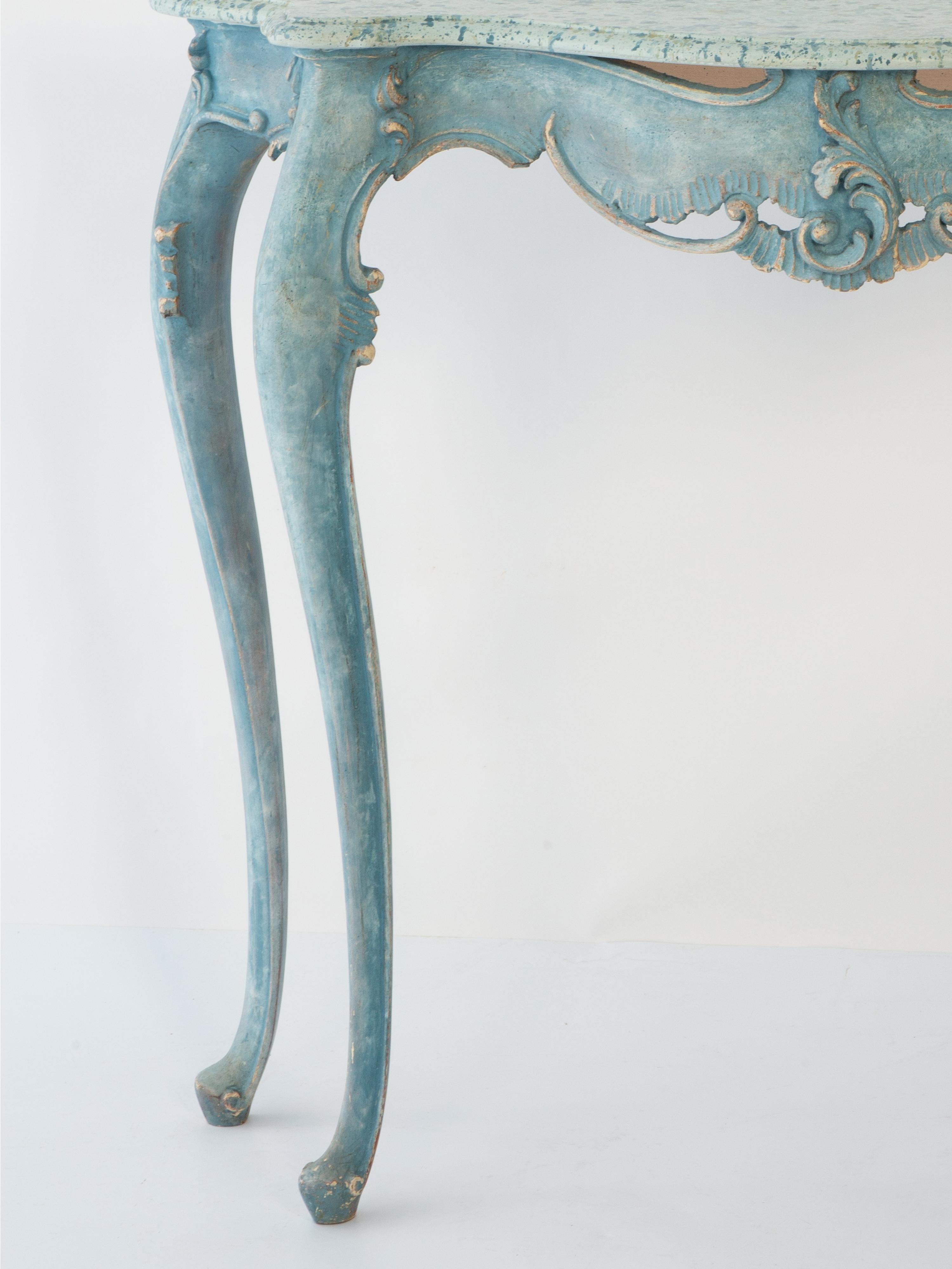 Consolle stretta dipinta Florentine con piano finto, 1960 ca. 2