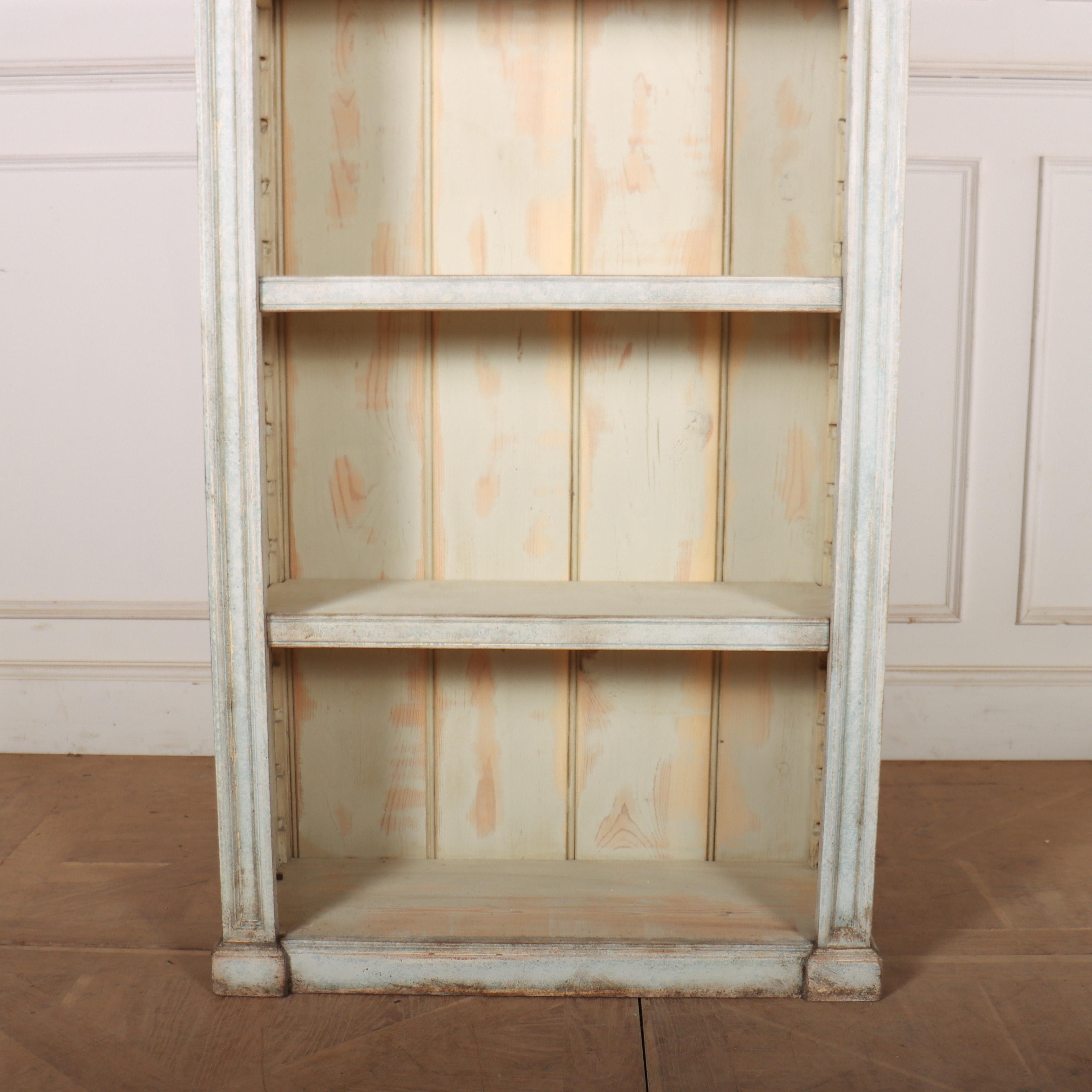 Narrow Painted French Bookcase In Good Condition For Sale In Leamington Spa, Warwickshire