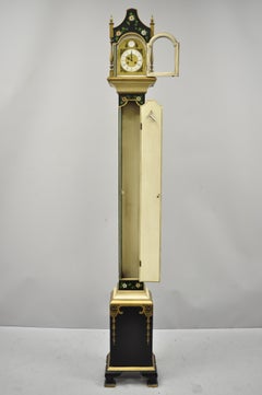 Narrow Pencil Grandmother Clock by Colonial Mfg Co Hand Painted Adams Style Case