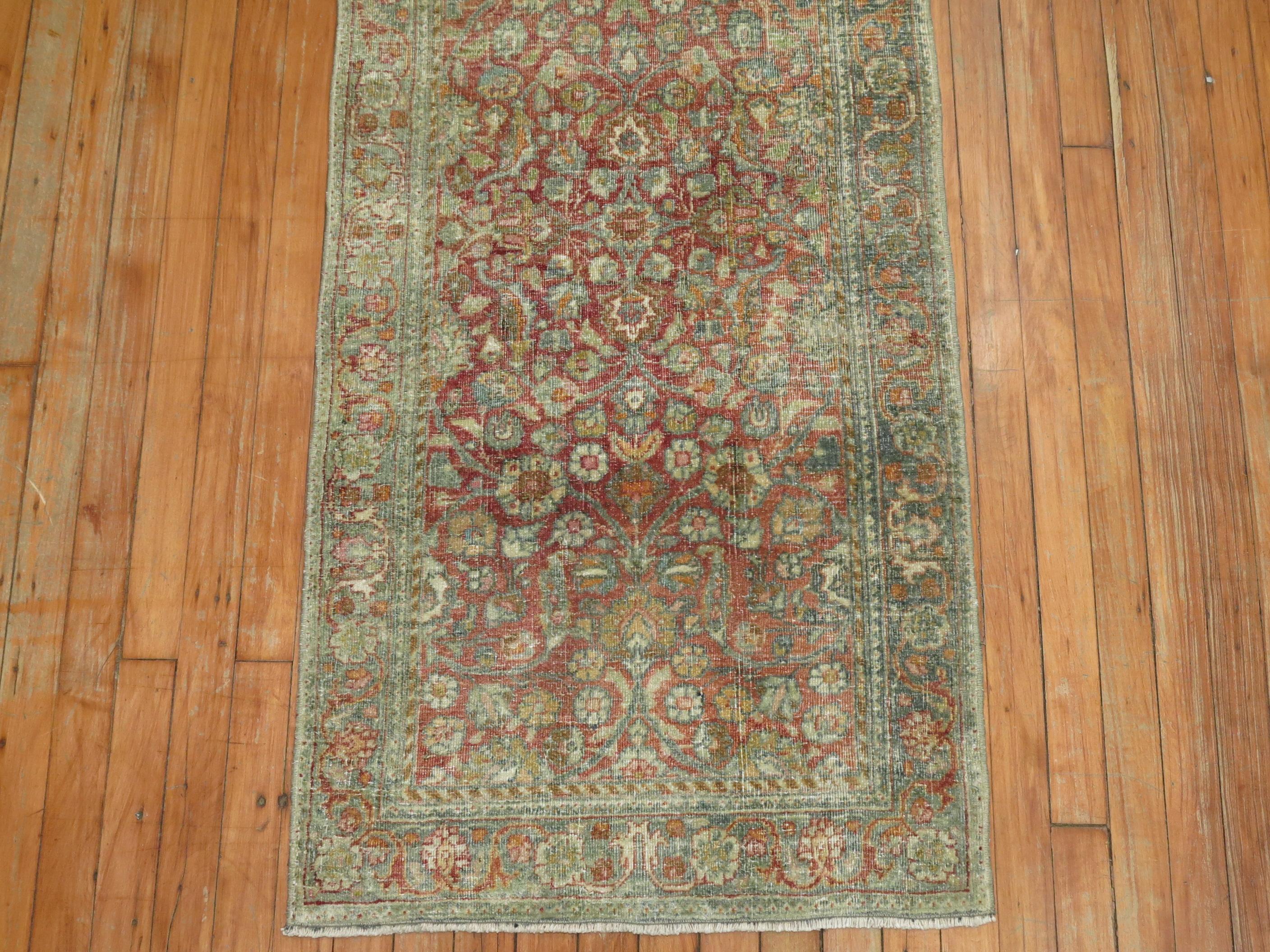 Zabihi Collection Schmaler Persischer Kashan Läufer (Handgeknüpft) im Angebot