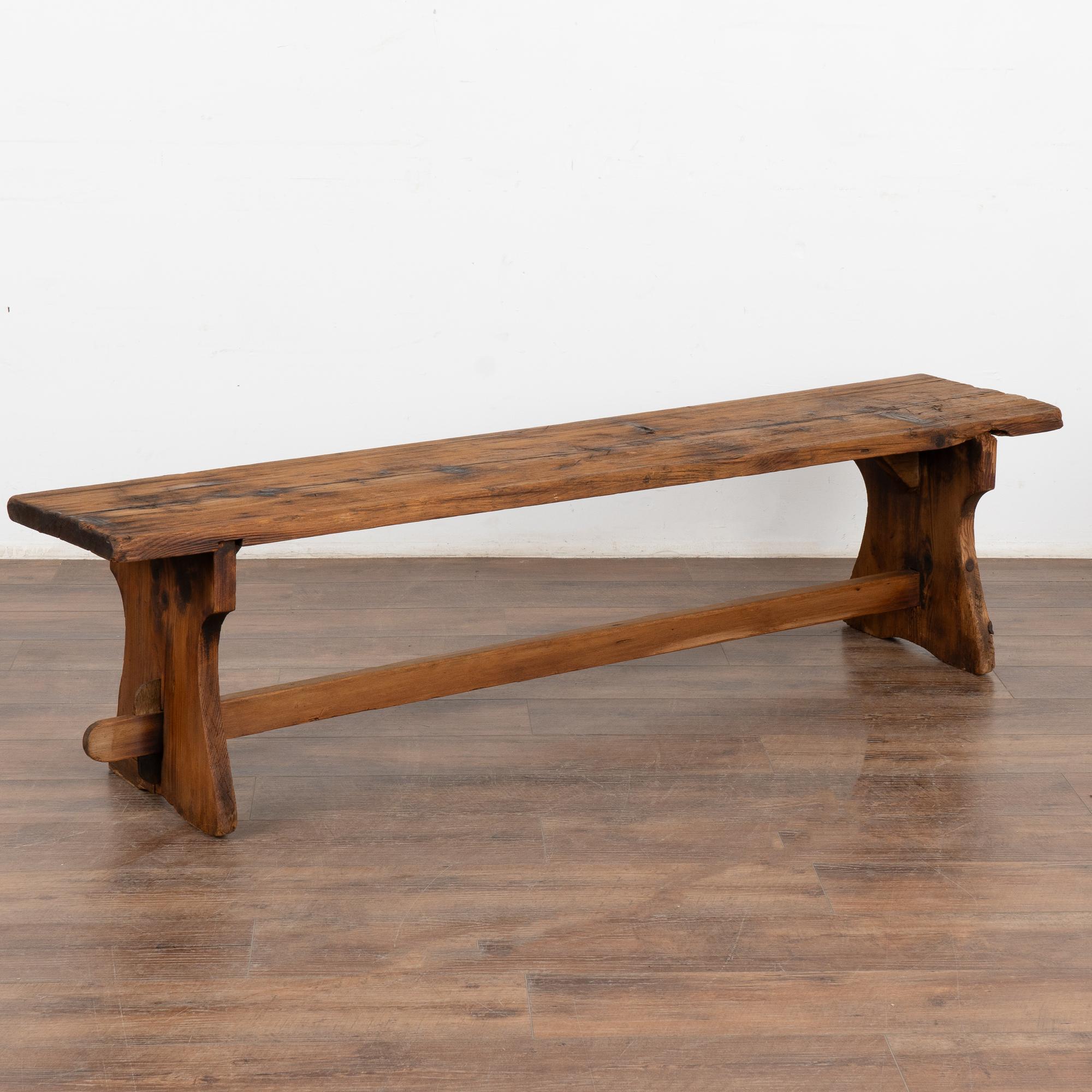 Narrow Pine Bench, Hungary circa 1890 5