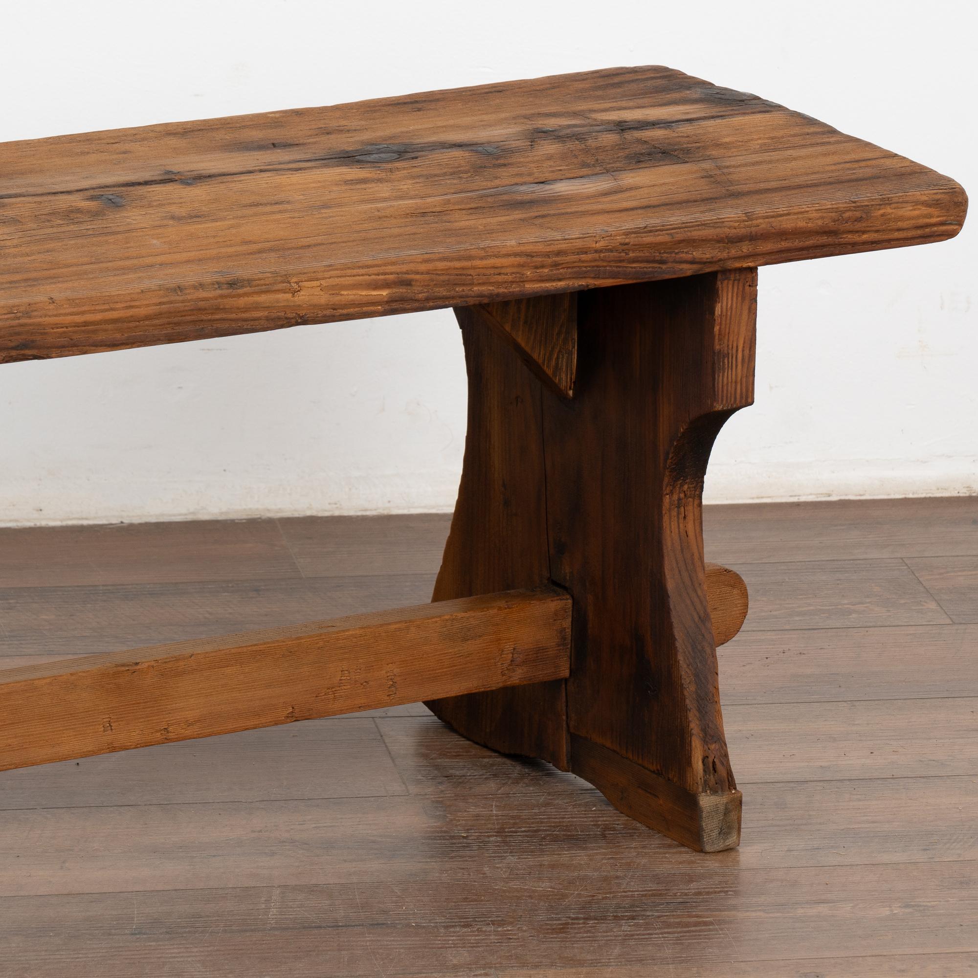 Narrow Pine Bench, Hungary circa 1890 3