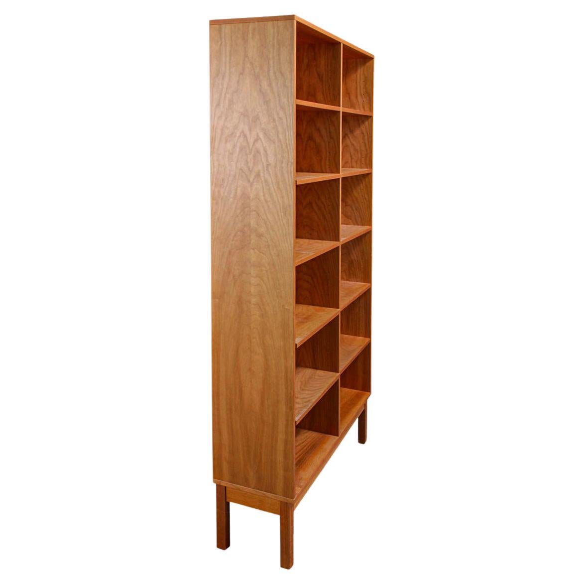 Narrow Danish Teak Bookcase with Dipped Drawers For Sale at 1stDibs