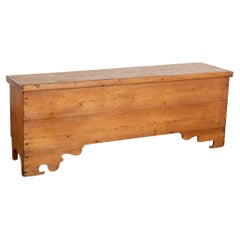 Antique Narrow Pine Trunk or Bench with Storage, Sweden, circa 1840-1860