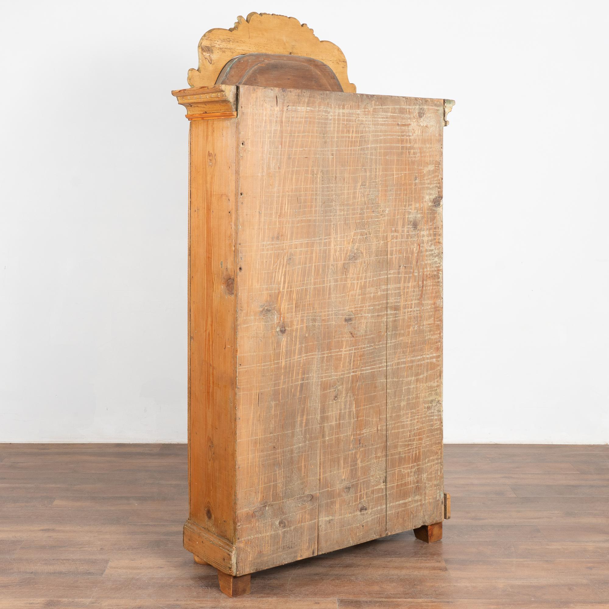Narrow Pine Two Door Armoire, Hungary circa 1820-40 For Sale 7