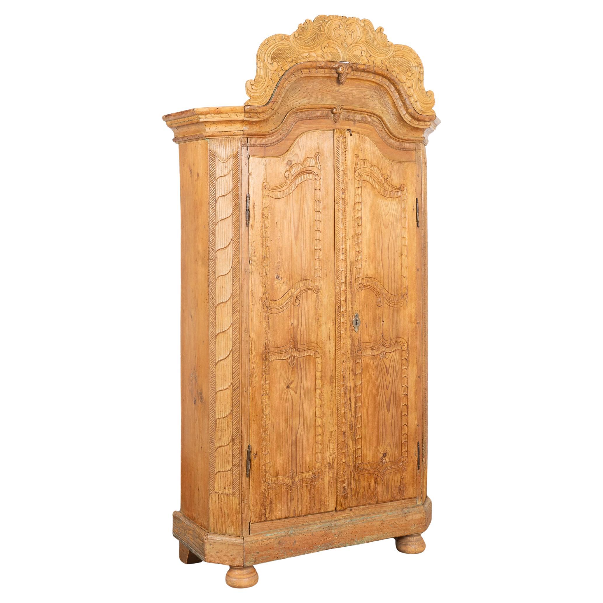 Narrow Pine Two Door Armoire, Hungary circa 1820-40
