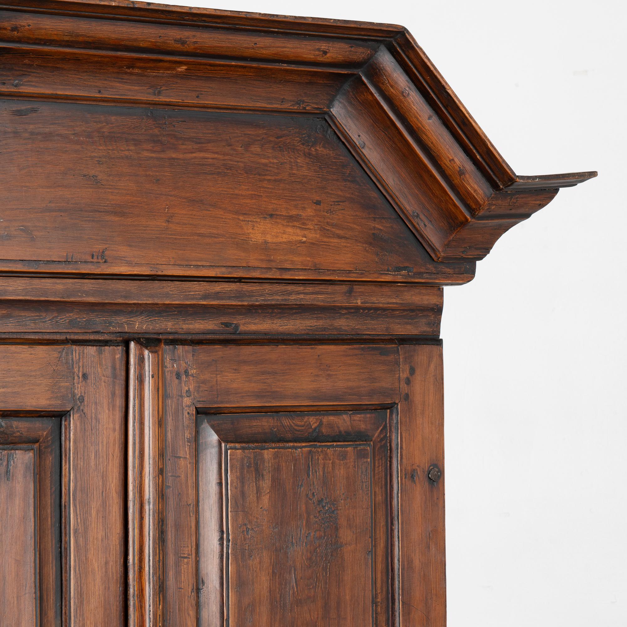Swedish Narrow Pine Two Door Armoire, Sweden circa 1800's For Sale