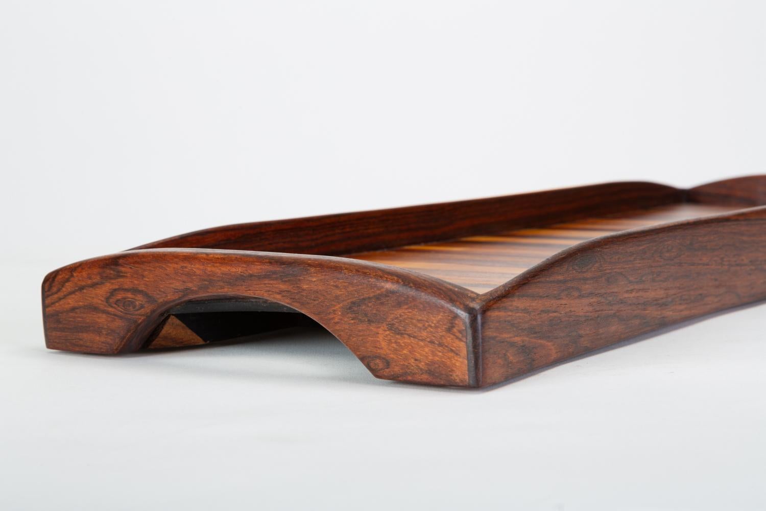 Marquetry Narrow Striped Tray by Don Shoemaker for Señal
