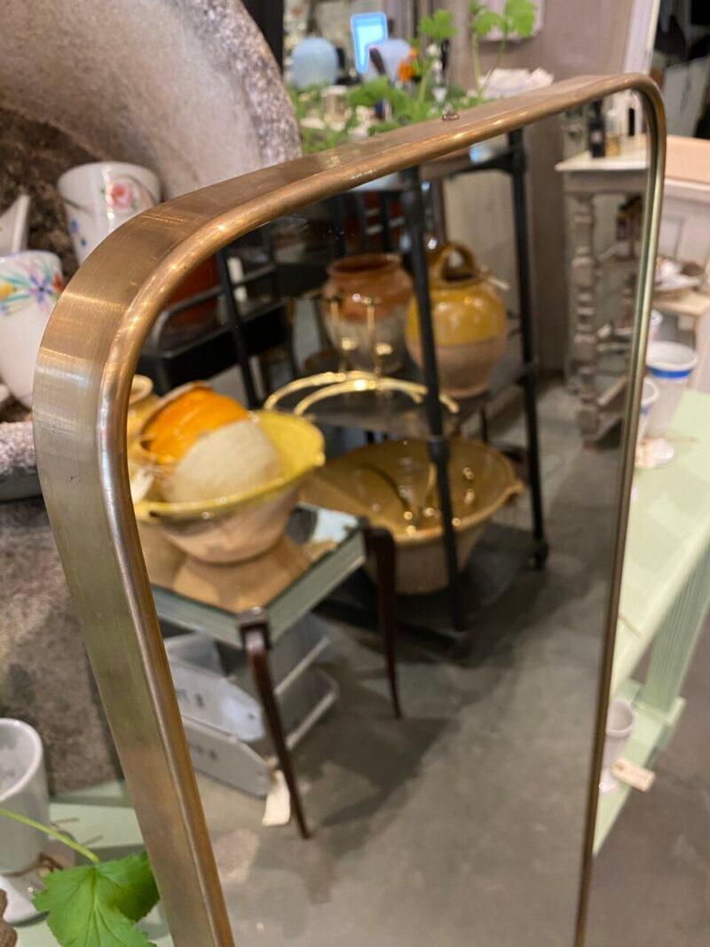 20th Century Narrow Tall Brass Mirror-Italy 1950s For Sale