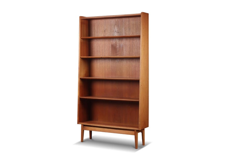 Narrow Teak Bookcase by Johannes Sorth 1 For Sale at 1stDibs