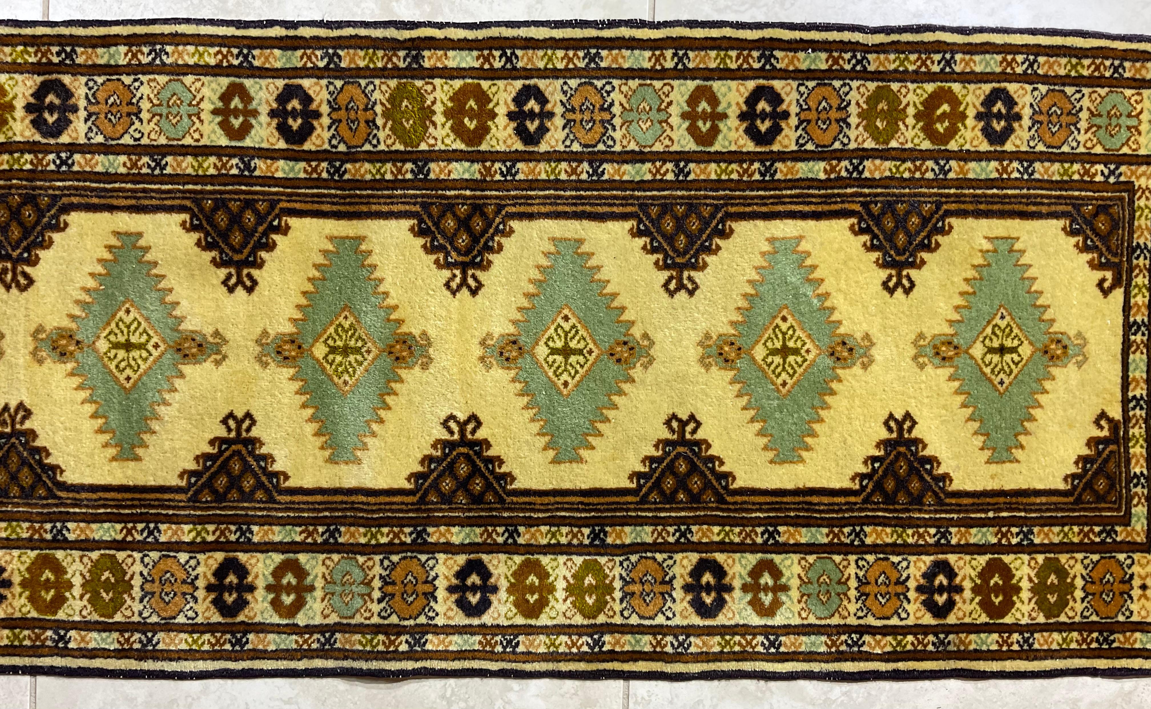 Narrow Vintage Hand Woven Runner Rug In Good Condition For Sale In Delray Beach, FL