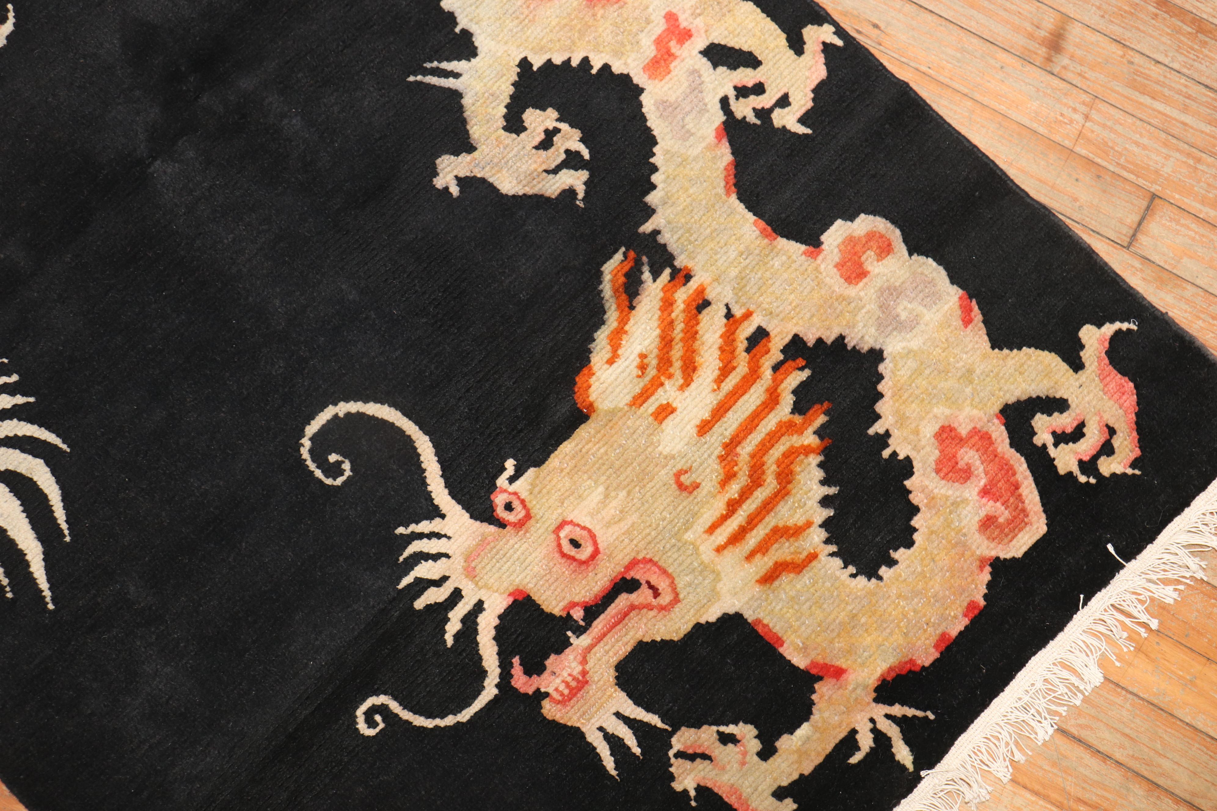 Hand-Knotted Narrow Vintage Tibetan Runner For Sale