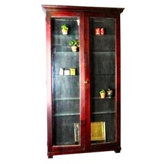 Narrow Wall-Mounted Apothecary Display Cabinet, circa 1920