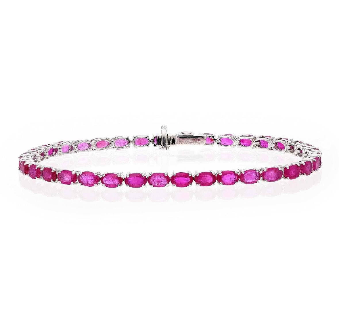 Stone : Ruby

❋ Stone Size : 3X5 MM

❋ Stone Weight : 10.35 Cts. Approx.

❋ Stone Shape : Oval Cut

❋ Stone Type : Natural


METAL DETAILS :

===============


❋ Metal Purity : Solid 18K Gold 

❋ Metal Color : White Gold

❋ Item Size : 7.00 Inch