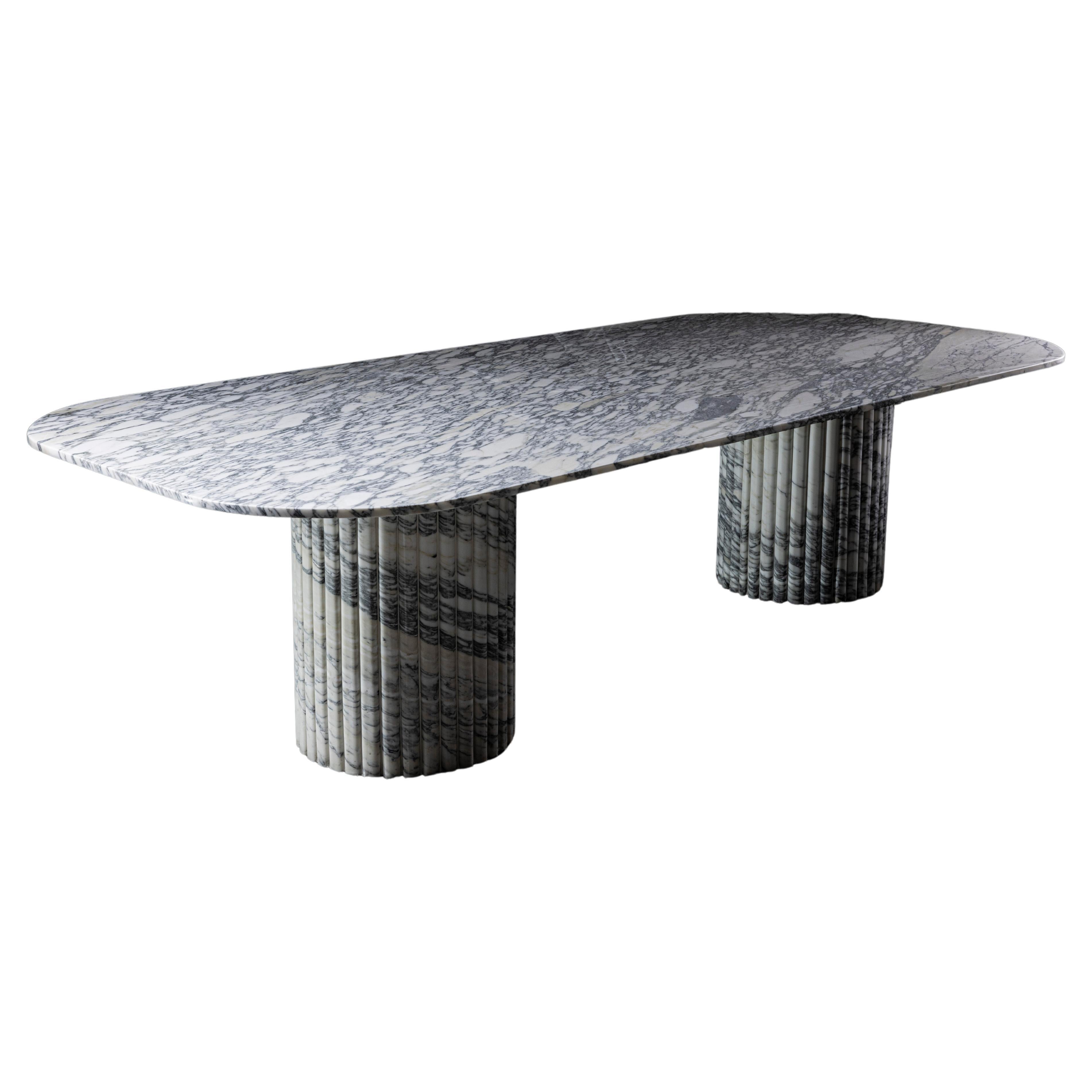 NAS Italian Arabescato Marble Dining Table  For Sale