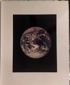 Blue Marble by NASA Apollo 17 Astronauts, Vintage Color Photo Mounted on Board