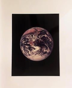 Blue Marble by NASA Apollo 17 Astronauts, Vintage Color Photo Mounted on Board