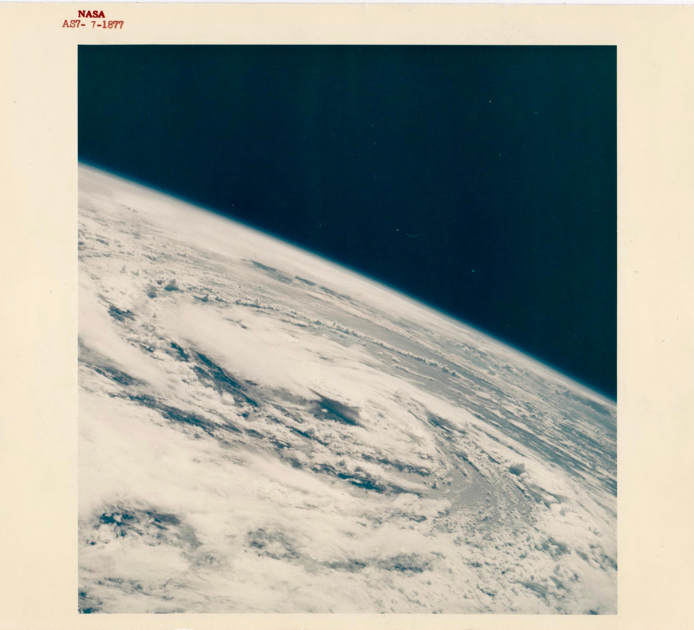 NASA Apollo 7,  Fotografie aus dem Spacecraft des Hurricane Gladys im Golf von Mexiko