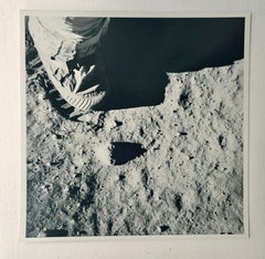 NASA Apolo 11, Bota de Buzz Aldrin - Huella del pie, Foto vintage en color Papel Kodak
