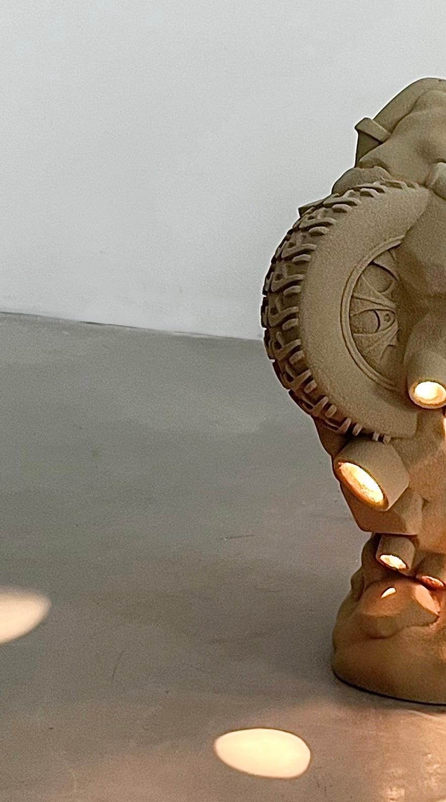 Autre Lampe de table sculpturale Nascar imprimée en sable quartz par Jacob Egeberg en vente