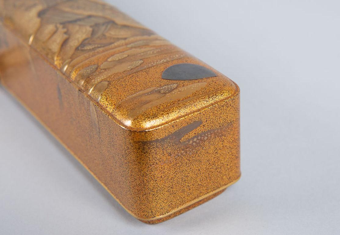 Nashiji and Fundame Gold Lacquer Flute Box 1
