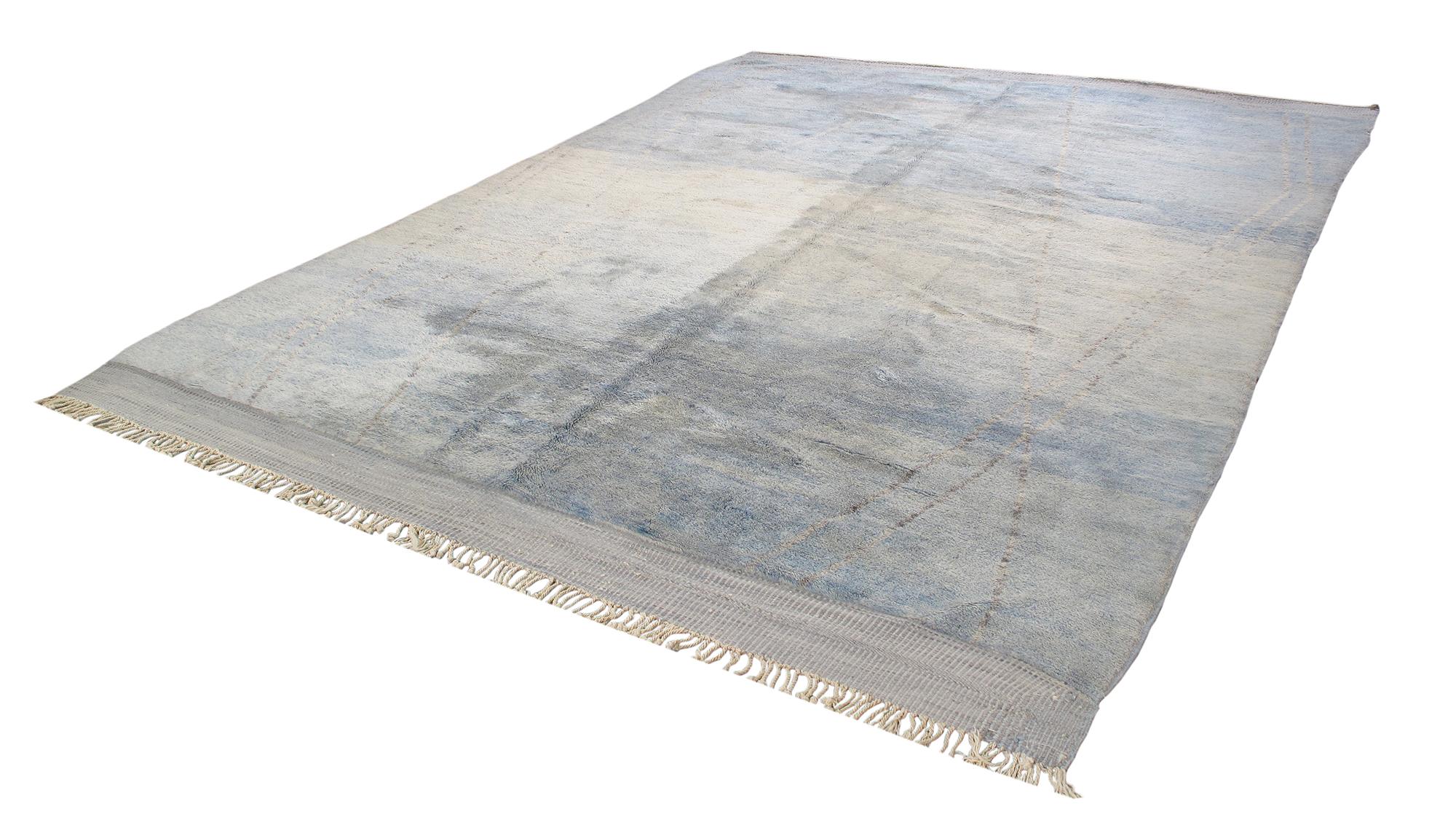 Wool NASIRI Carpets - Beni Ourain Moroccan Hand-Knotted Rug For Sale